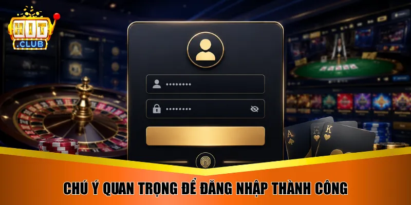 Chú ý quan trọng để đăng nhập thành công
