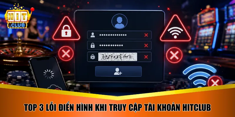 Top 3 lỗi điển hình khi truy cập tài khoản Hitclub